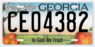 GA license plate CEO4382