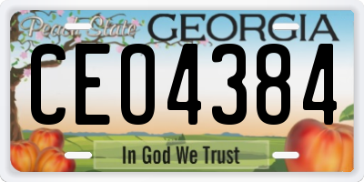 GA license plate CEO4384