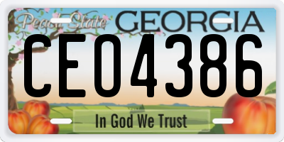 GA license plate CEO4386