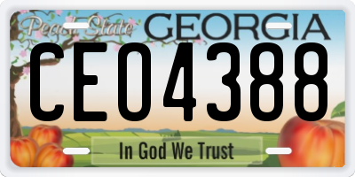 GA license plate CEO4388