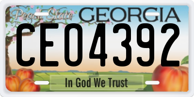 GA license plate CEO4392