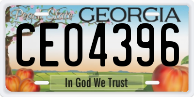 GA license plate CEO4396