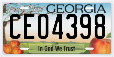 GA license plate CEO4398