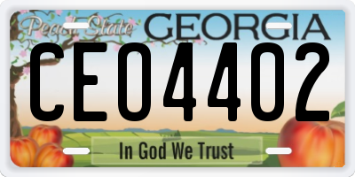 GA license plate CEO4402