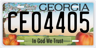 GA license plate CEO4405