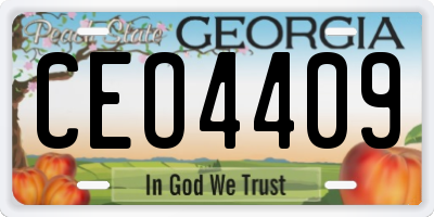 GA license plate CEO4409