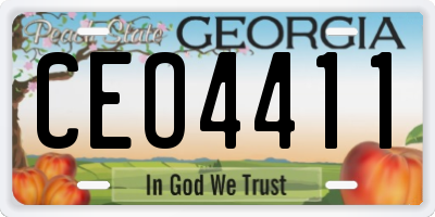 GA license plate CEO4411