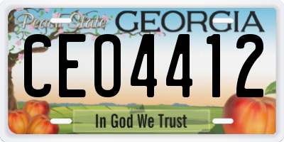GA license plate CEO4412