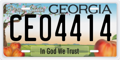 GA license plate CEO4414