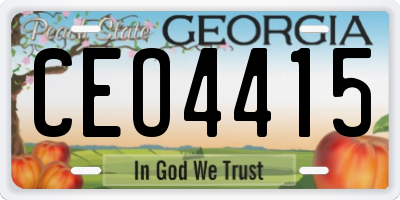 GA license plate CEO4415