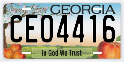 GA license plate CEO4416