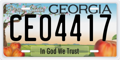 GA license plate CEO4417