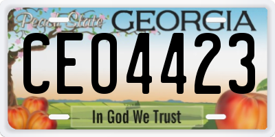 GA license plate CEO4423