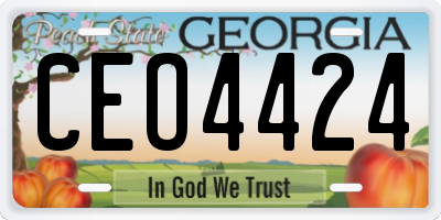 GA license plate CEO4424