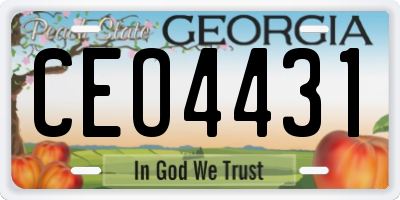 GA license plate CEO4431