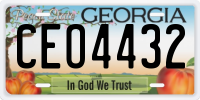 GA license plate CEO4432