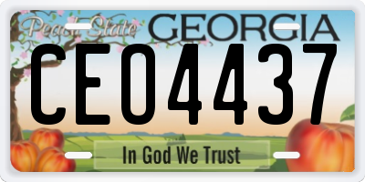 GA license plate CEO4437