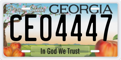 GA license plate CEO4447