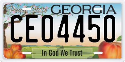 GA license plate CEO4450