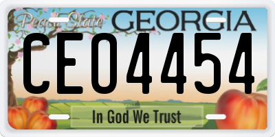 GA license plate CEO4454