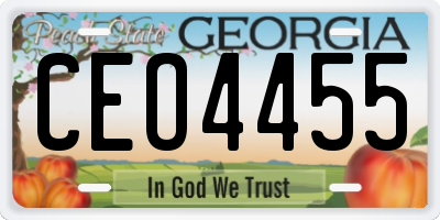 GA license plate CEO4455