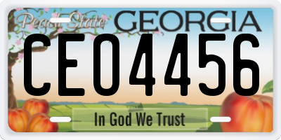 GA license plate CEO4456