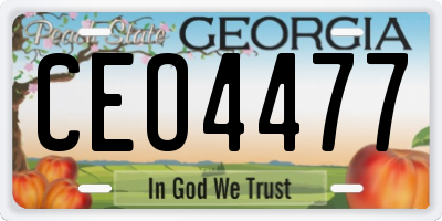 GA license plate CEO4477