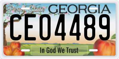GA license plate CEO4489
