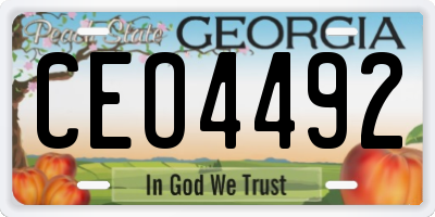 GA license plate CEO4492