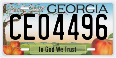 GA license plate CEO4496