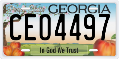 GA license plate CEO4497