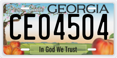 GA license plate CEO4504