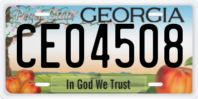 GA license plate CEO4508