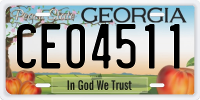 GA license plate CEO4511