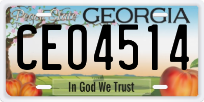GA license plate CEO4514