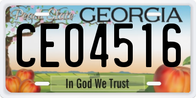 GA license plate CEO4516