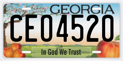 GA license plate CEO4520