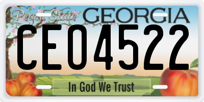 GA license plate CEO4522