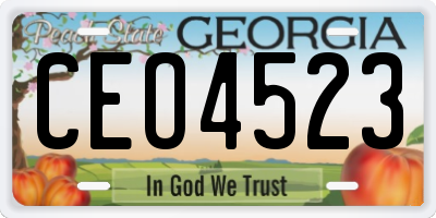 GA license plate CEO4523