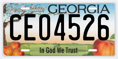 GA license plate CEO4526