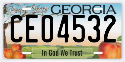 GA license plate CEO4532