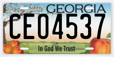 GA license plate CEO4537