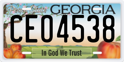 GA license plate CEO4538