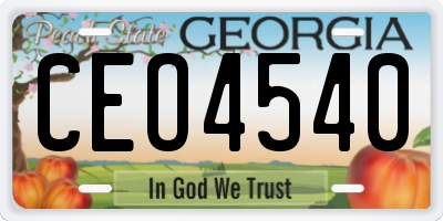 GA license plate CEO4540