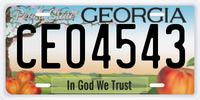 GA license plate CEO4543