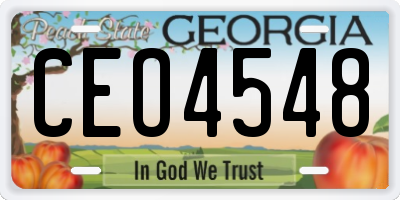 GA license plate CEO4548