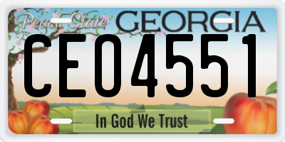 GA license plate CEO4551