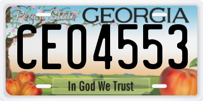 GA license plate CEO4553