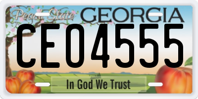 GA license plate CEO4555
