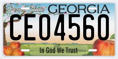 GA license plate CEO4560